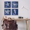 Stupell Industries Sea Life on Abstract Blue 4pc Framed Giclee Wall Art Set Design by Paul Brent